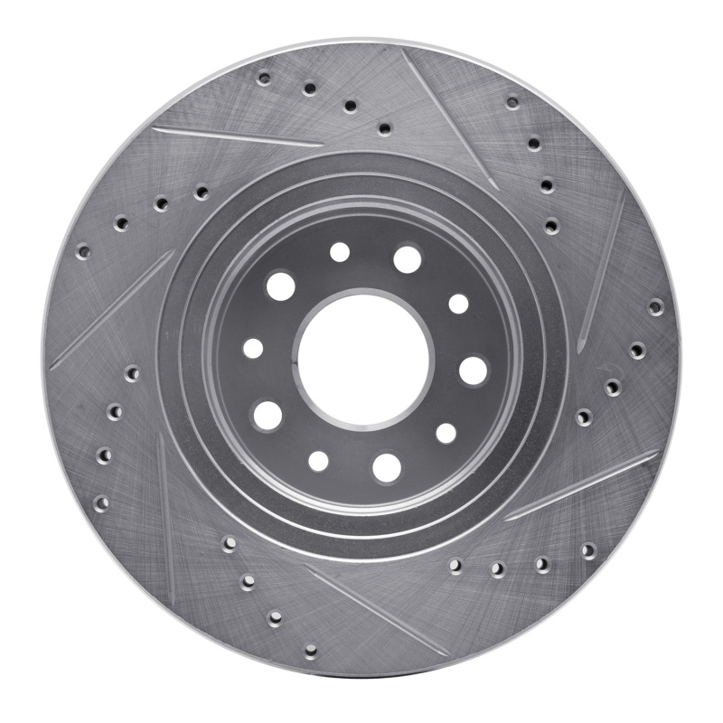 Ford Five Hundred Brake Rotor (1) - Front Left - R1 Concepts - Drilled & Slotted - Silver - `05-`09